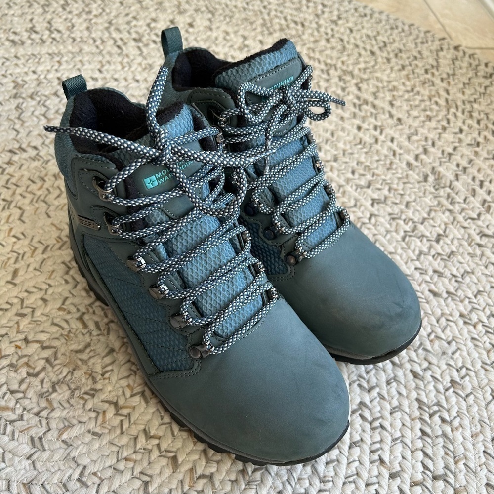 [6] Mountain Warehouse Women’s Blue & Silver Lace-Up Hiking Boot
